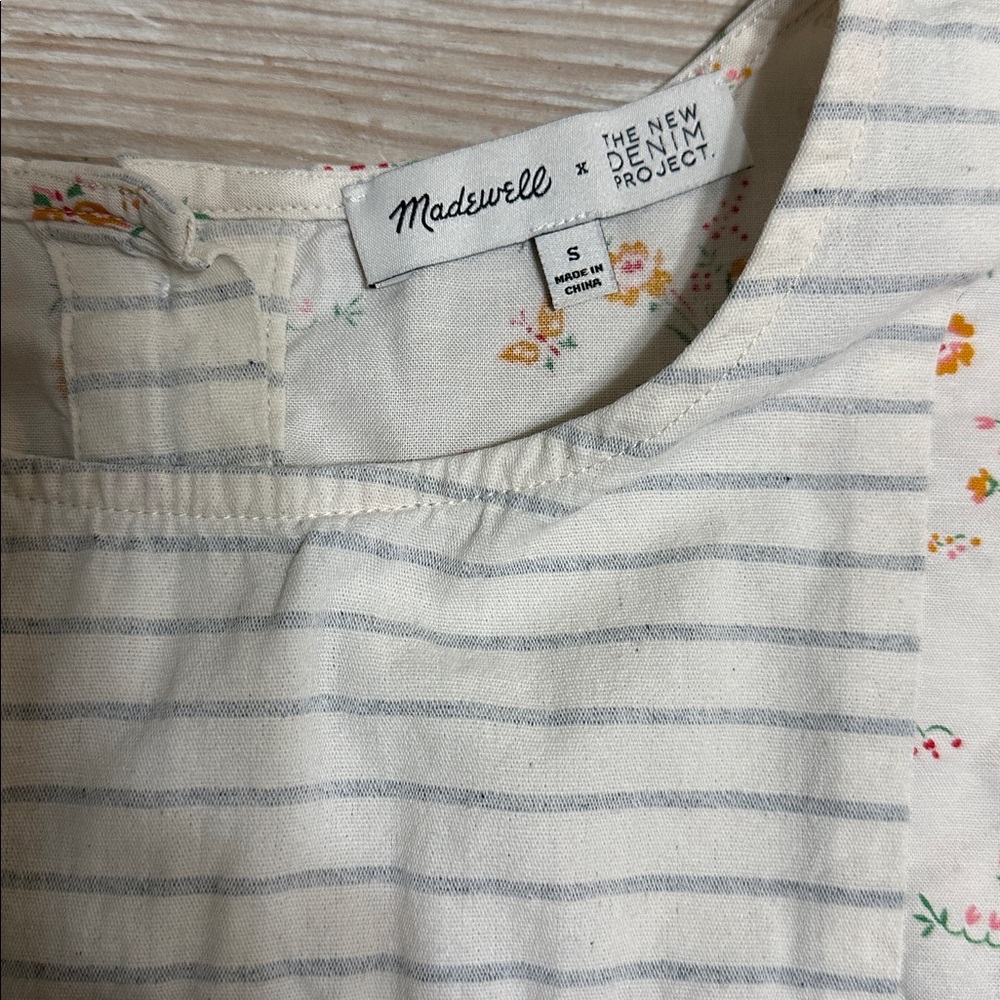 Madewell x The New Denim Project Patchwork Top
In Floral and Railroad Stripe S - Picture 7 of 10